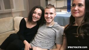 RussianTeenAss - Russian Student Threesome Is a Ball Su