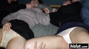 CREAMPIE 3 Girls while they sleeping